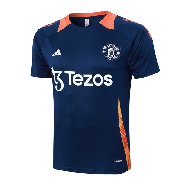 Camiseta Entrenamiento Manchester United 2024/25 Azul Naranja